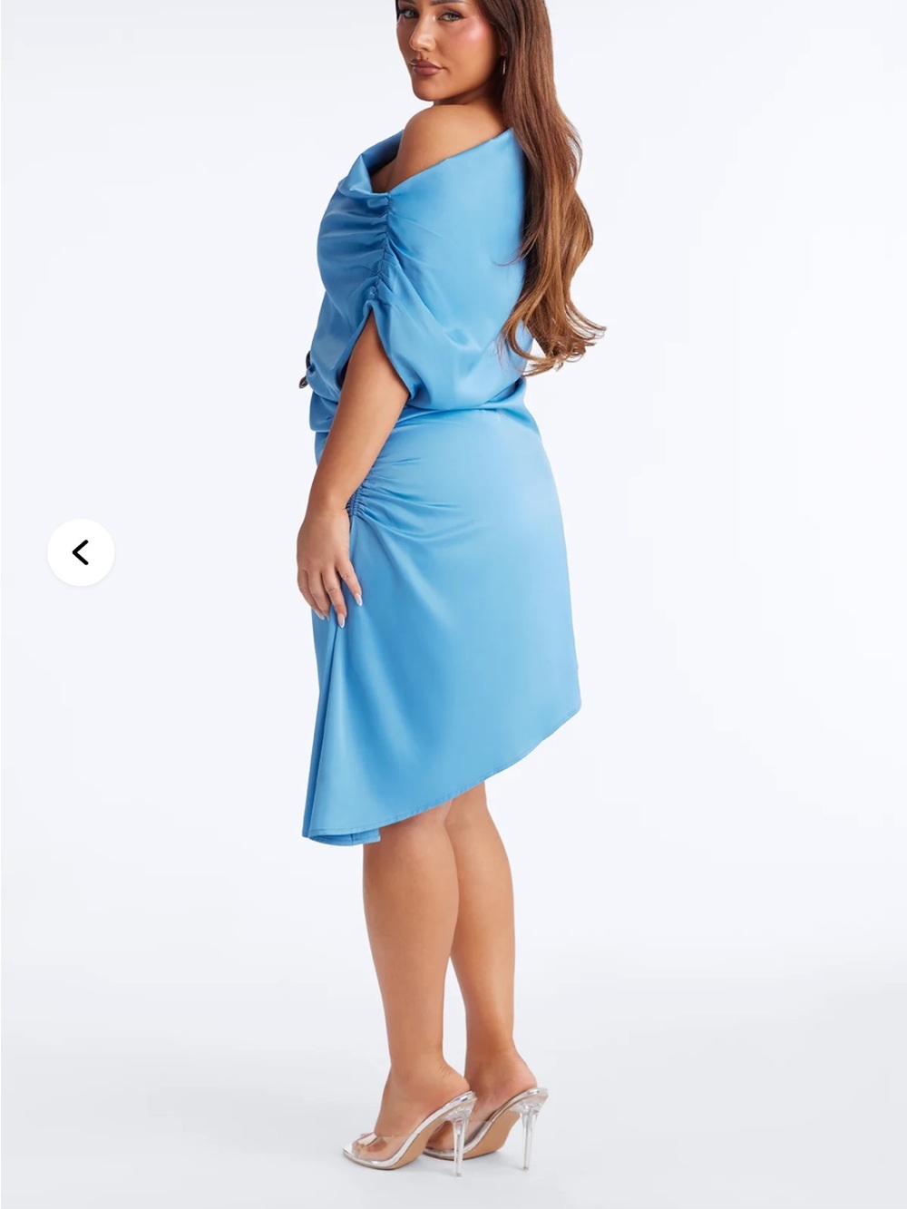 NWT Fashion Nova Sky Blue Asymmetrical One-Shoulder Dress Size 2X